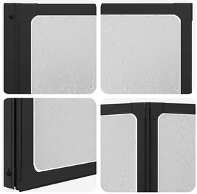 Painel de vidro dobrável para duche 3 peças 117 x 120 cm