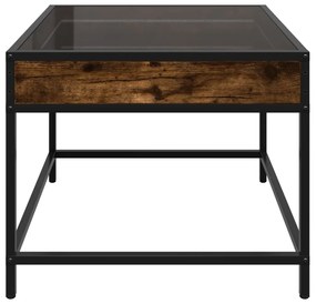 Mesa de centro luzes LED Infinity 50x50x41 cm carvalho fumado