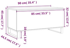 Mesa de centro 90x44,5x45 cm derivados madeira carvalho fumado