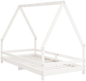Estrutura de cama infantil 90x190 cm pinho maciço branco