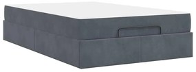 Estrutura da Cama Cinzento escuro 140 x 190 cm Veludo