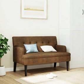 vidaXL Banco com encosto 112x65,5x75 cm camurça castanho
