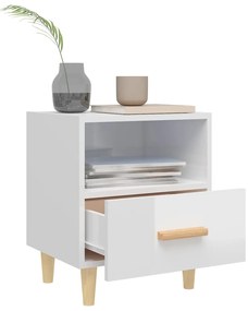 Mesas de cabeceira 2 pcs 40x35x47 cm branco brilhante