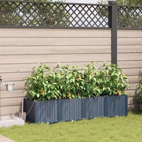 vidaXL Vasos de Jardim Cinzeto 160 x 40 x 37.5 cm Aço