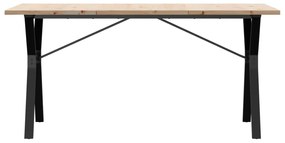 Mesa de jantar estrutura em Y 160x80x75,5cm pinho/aço