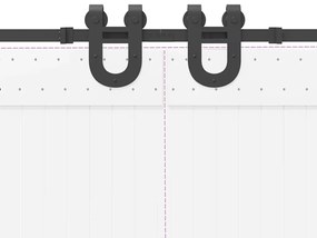 Kit de ferragens para porta deslizante 400 cm aço preto