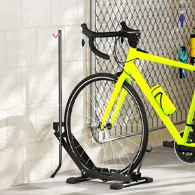Suporte para bicicletas com altura ajustável, suporte de chão autônomo e dobrável para bicicletas de 20 a 29 polegadas, preto