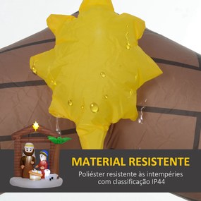 Presépio Insuflável de Natal Decoração de Natal com Luzes LED e Insuflador para Exterior 150x90x185 cm Multicor