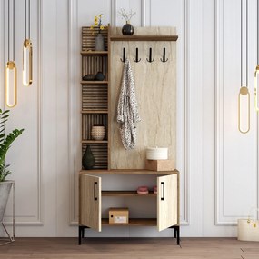 Hall Stand Viyana D – Nogueira Travertino – 90x200x35 cm