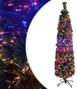 328444 vidaXL Árvore de Natal artificial fina c/ suporte 150 cm fibra ótica
