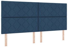 Cabeceira Design de Blocos de Diamante Azul 200 cm Tecido
