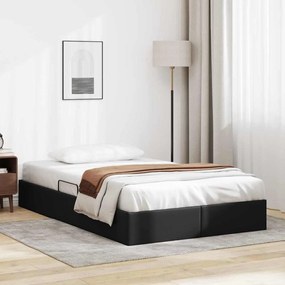 vidaXL Cama com Armazenamento Preto 120 x 200 cm Couro sintético