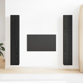 Conjunto de 4 Peças do Armário de TV vidaXL Carvalho Preto 30.5x30x90