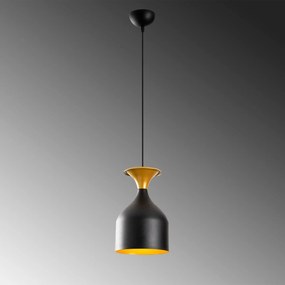 Candeeiro de Teto Sivani – Preto e Dourado – Diâmetro 17 cm, Altura 11