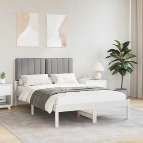 vidaXL Estrutura de Cama com Cabeceira Estofada Cinzento-claro