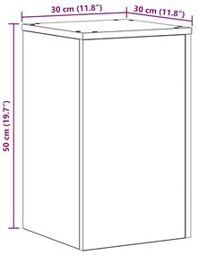Suportes para Plantas 2 pcs Carvalho Preto 30 x 30 x 50 cm em Madeira