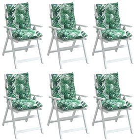 Almofadões cadeira de encosto baixo 6 pcs oxford padrão folhas