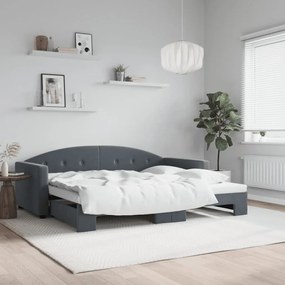 vidaXL Sofá-cama com gavetão 90x190 cm veludo cinzento-escuro