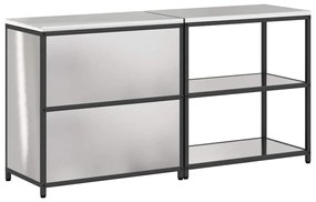 Conjunto de Armazenamento de Cozinha com prateleira 2 pcs Prata