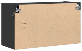 Móvel de parede para TV com luzes LED 80x31x45 cm preto