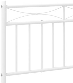 Estrutura de cama com cabeceira 200x200 cm metal branco