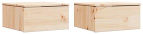 Mesa de Cabeceira Montada na Parede com gaveta 2 pcs Castanho