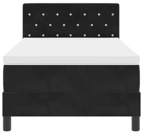 Cama Box com Colchão e LED preta 100x200 cm de Veludo