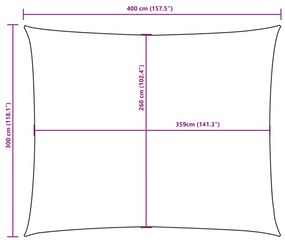 Para-sol estilo vela tecido oxford retangular 3x4 m branco