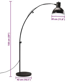 Candeeiro de pé 25 W 150 cm E27 preto