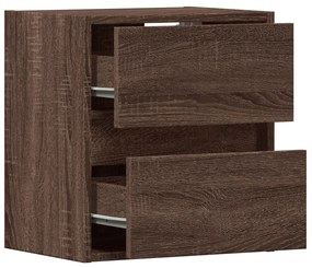 Móvel de parede p/ TV c/ luzes LED 41x31x45cm carvalho castanho