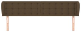 Cabeceira de cama c/ abas tecido 163x23x78/88cm castanho-escuro