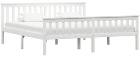 Estrutura de cama em pinho maciço 180x200 cm branco