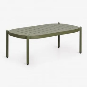 Mesa De Centro Retangular Para Jardim 95x55 Cm Em Alumínio Duroli Verde Azeitona Intenso - Sklum
