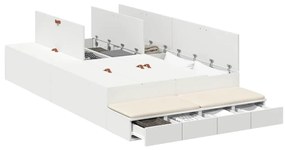 Cama de Armazenamento Branca 120x190 cm