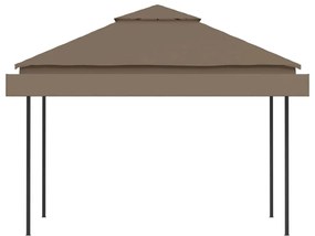 Gazebo toldo duplo extens. 3x3x2,75m 180g/m² cinza-acastanhado