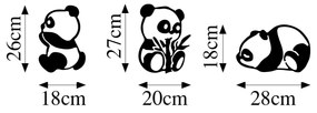 Acessório Decorativo de Parede Pandas – Preto – 18 x 26 cm, 20 x 27 cm