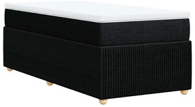 Cama com molas/colchão 80x200 cm tecido preto