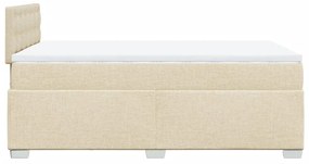 Cama boxspring com colchão 120x190 cm tecido cor creme