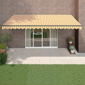 Toldo retrátil automático 5x3 m amarelo e branco