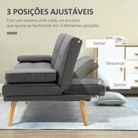 Sofá Cama Moothy com Porta-Copos - Cinzento - Design Moderno