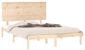 Estrutura de cama dupla pequena 4FT 120x190 cm madeira maciça