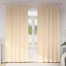 vidaXL Cortinas com cortinas 2 pcs Creme 260 x 140 cm Poliéster