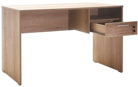 Secretária "Simple" com Gaveta - 120 x 75 x 60 cm - Nogueira Claro - D