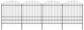 Cerca de jardim com topo em lanças (1,75-2)x6,8 m aço preto