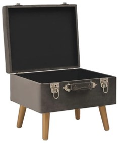 Banco de arrumação 40 cm veludo cinzento