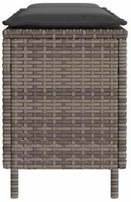 Banco de jardim com almofadão 110x30x40,5 cm vime PE cinzento
