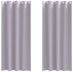 Cortinas 2 pcs Cinza Metálico 245 x 140 cm Poliéster