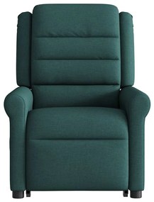 Poltrona reclinável elevatória de massagens tecido verde-escuro