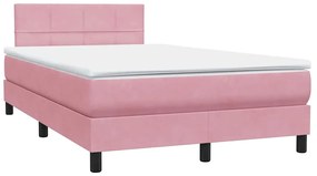 Cama com molas/colchão 120x220 cm veludo rosa