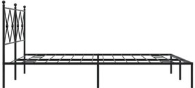 Estrutura de cama em metal com cabeceira 150x200 cm preto